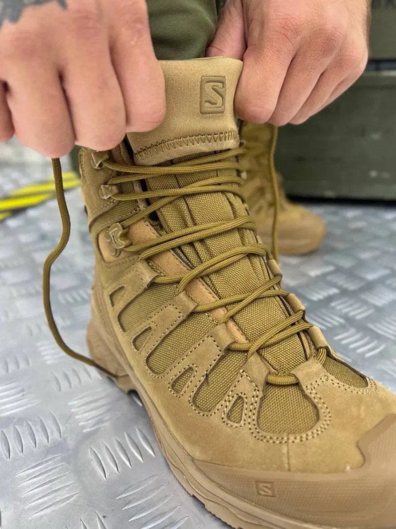 Тактические ботинки Salomon Quest 4D GTX Forces 2 Coyote Gore-Tex | Военные берцы Саломон | Трекинговые ботинки — фото 3