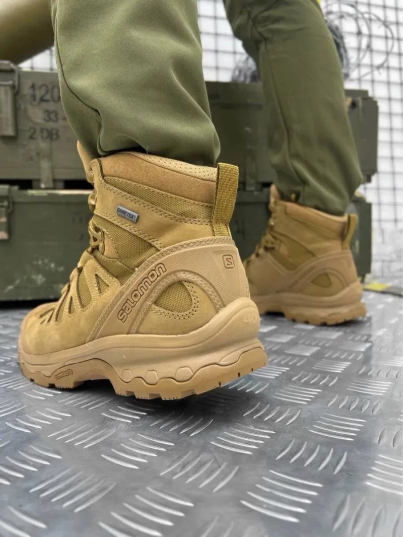 Тактические ботинки Salomon Quest 4D GTX Forces 2 Coyote Gore-Tex | Военные берцы Саломон | Трекинговые ботинки — фото 4
