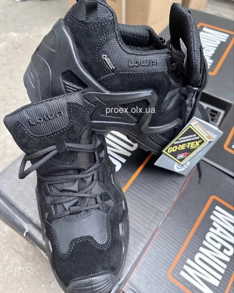 Тактические кроссовки LOWA Zephyr GTX LO TF Black Gore-Tex военные треккинговые кроссовки черные берцы для ЗСУ и Полиции — фото 2