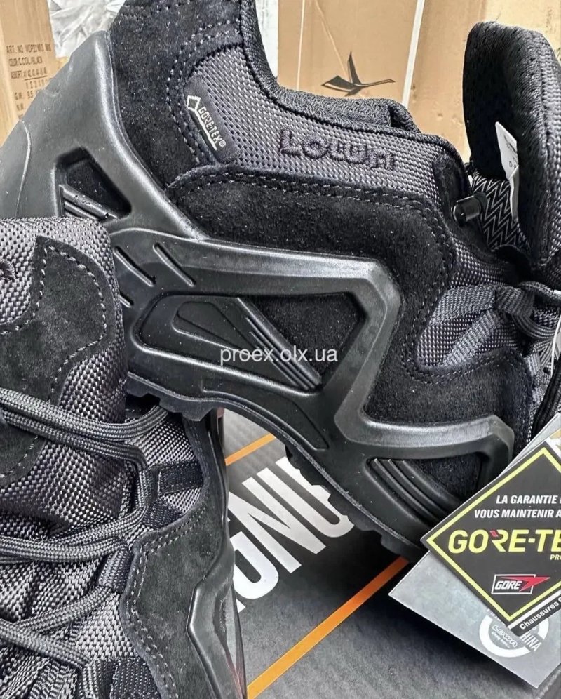 Тактические кроссовки LOWA Zephyr GTX LO TF Black Gore-Tex военные треккинговые кроссовки черные берцы для ЗСУ и Полиции — фото 4