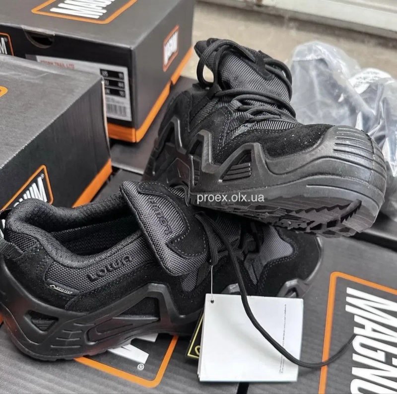 Тактические кроссовки LOWA Zephyr GTX LO TF Black Gore-Tex военные треккинговые кроссовки черные берцы для ЗСУ и Полиции — фото 7
