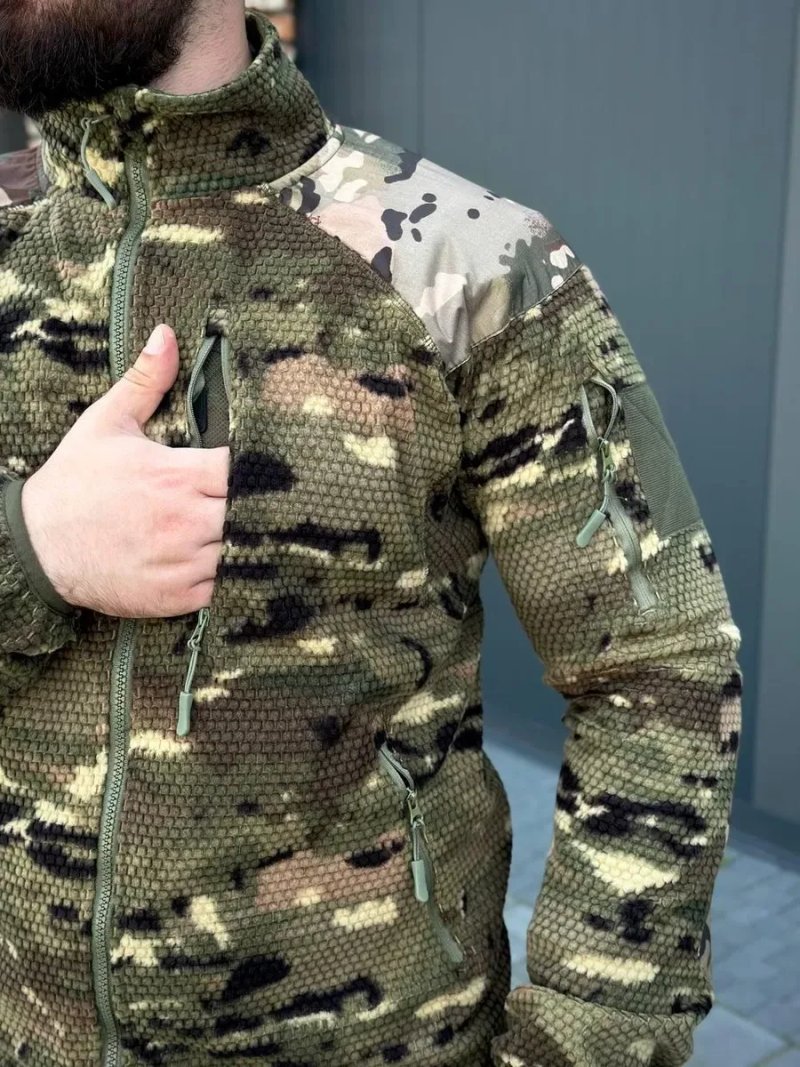 Тактична флісова кофта GEN.II Multicam | Військова фліска ЗСУ | Фліс вафелька | Тактичний одяг Military | Кофта Мультикам | S-3XL — фото 4