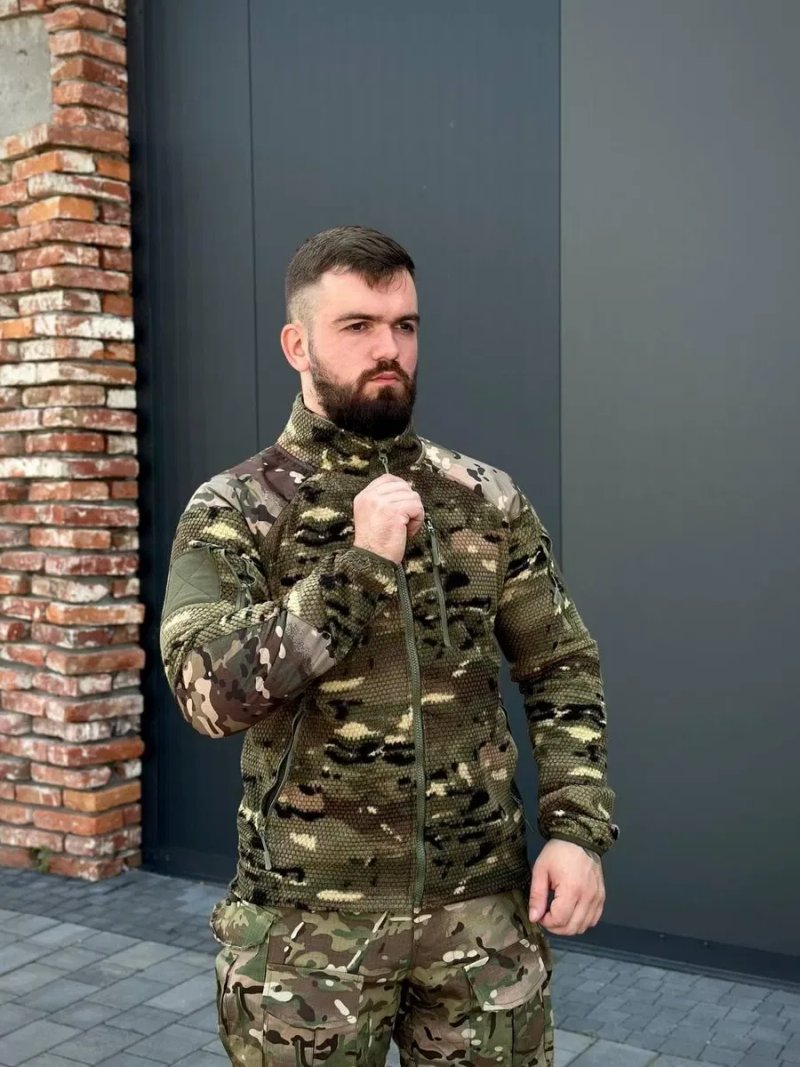 Тактична флісова кофта GEN.II Multicam | Військова фліска ЗСУ | Фліс вафелька | Тактичний одяг Military | Кофта Мультикам | S-3XL — фото 8