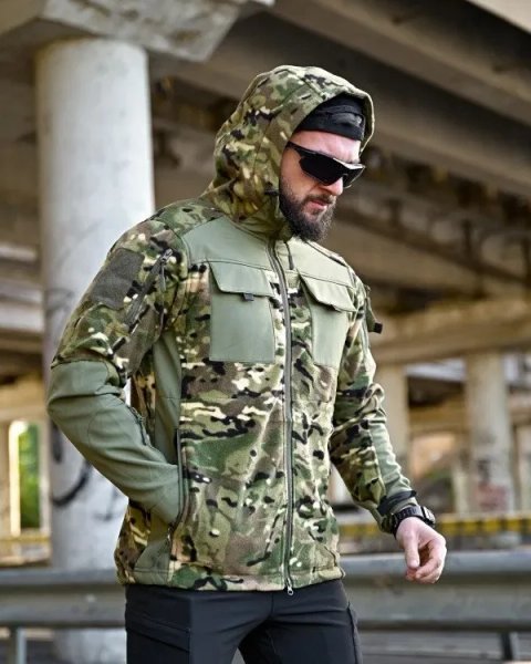 Тактична флісова куртка COMANDOS MTK combo . фліска Multicam для військових . Флісова кофта мультикам