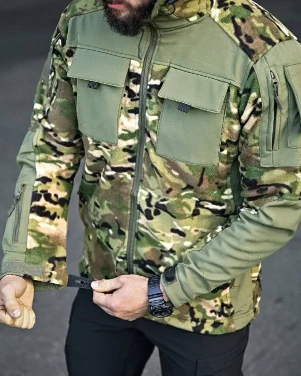 Тактична флісова куртка COMANDOS MTK combo . фліска Multicam для військових . Флісова кофта мультикам — фото 2