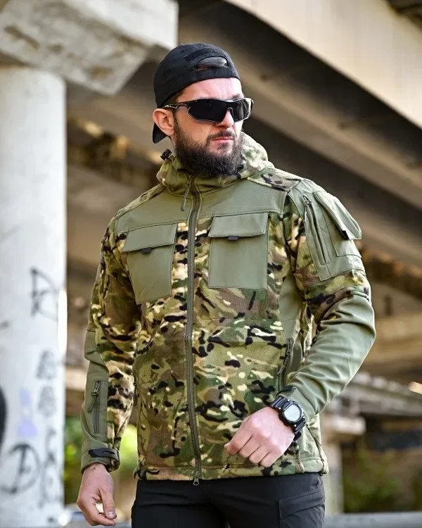 Тактична флісова куртка COMANDOS MTK combo . фліска Multicam для військових . Флісова кофта мультикам — фото 6