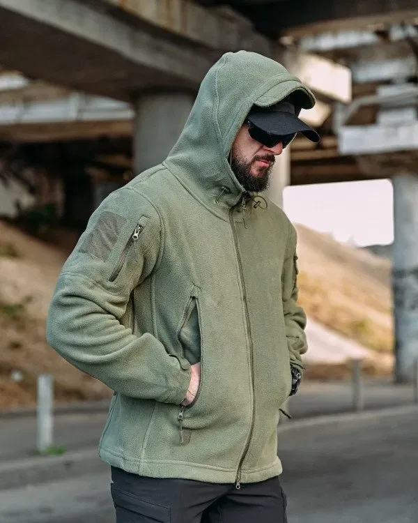 Тактична флісовка level 3 Olive / кофта військова олива / чоловіча Тактична кофта на осінь - зима олива / флісова тактична кофта чоловіча олива — фото 3