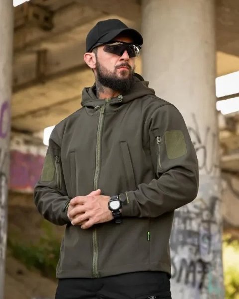 Тактична куртка софтшел олива койот / Softshell куртка демісезонна  / курточка осінь весна / осенняя тактическая куртка