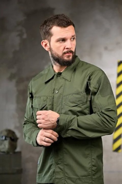 Тактична сорочка L-XXXL, матеріал катон, вставки з сітки, липучки під шеврони