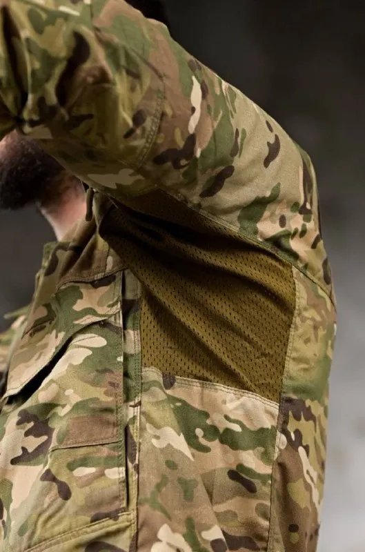 Тактична сорочка L-XXXL, матеріал катон, вставки з сітки, липучки під шеврони — фото 3