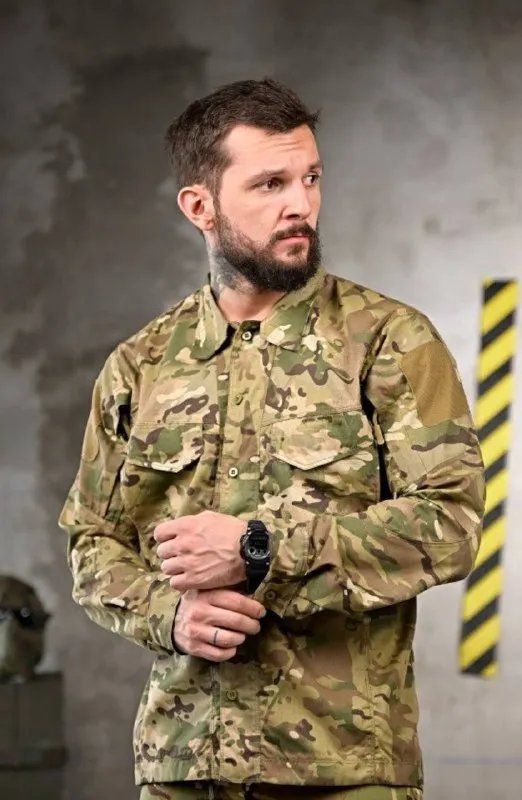 Тактична сорочка L-XXXL, матеріал катон, вставки з сітки, липучки під шеврони — фото 2