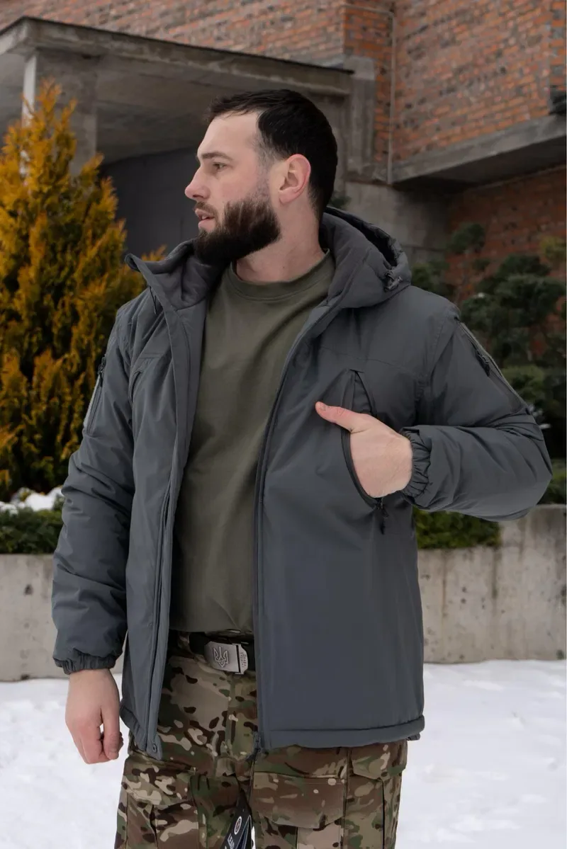 Тактична військова чоловіча зимова куртка Tactics Armor 2.0 Сірий колір (Графіт ) — фото 4