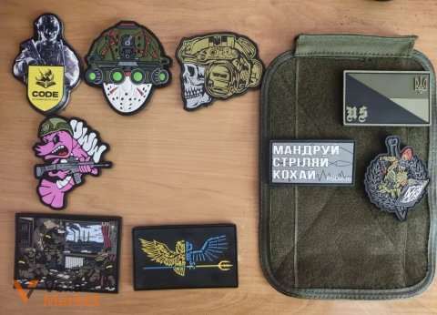 Тактичні патчі та шеврони: Вурхіз, Череп, CODE, Герць, Креветка