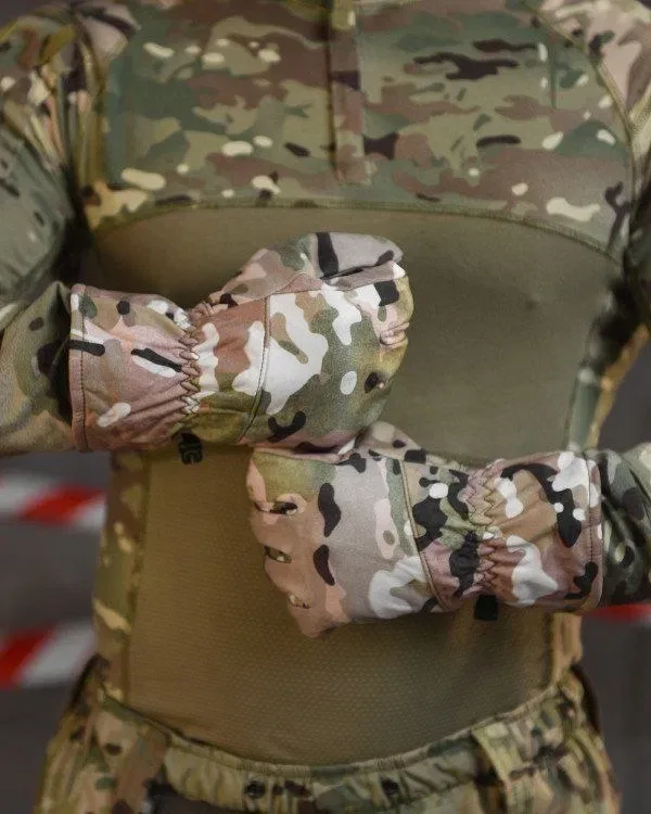 Тактичні військові зимові рукавиці на флісі Soft Shell мультикам М L XL — фото 4