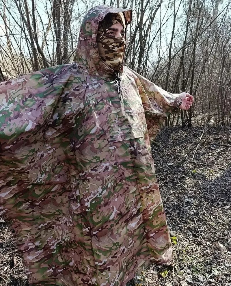 Тактичний дощовик Multicam тактический дождевик пончо мультикам — фото 3