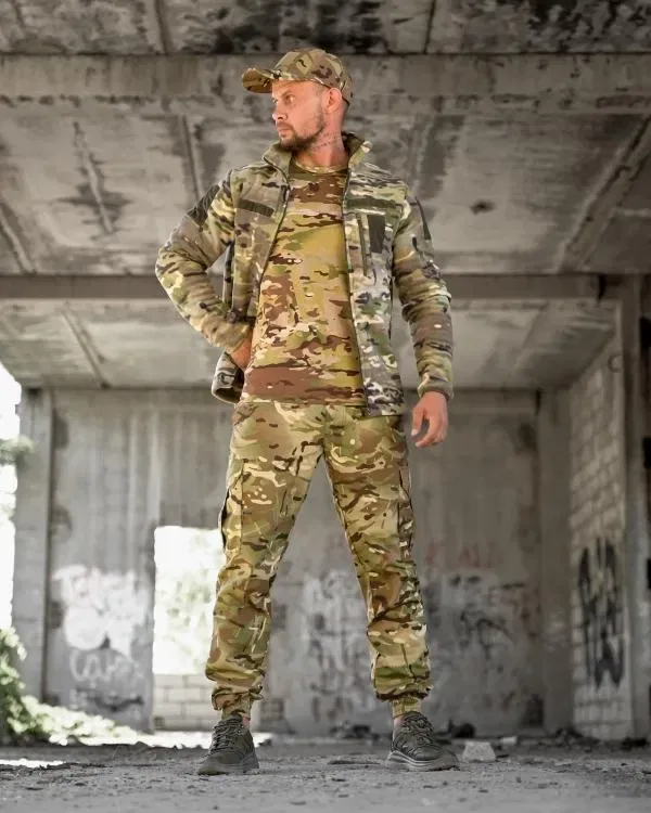 Тактичний комплект KMS Tactical мультикам / Тактичний комплект KMS Tactical — фліска + футболка + штани BANDIT + кепка / КОМПЛЕКТ 4 В 1 для військових — фото 2