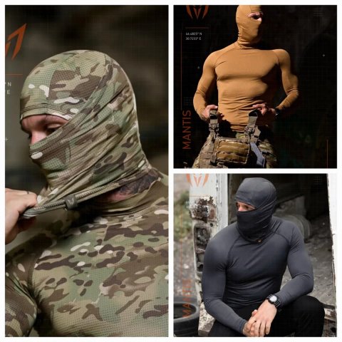 Тактичний комплект лонгслів з балаклавою для військових структур чоловічий MANTIS® Phantom LS Combat Shirt - Multicam / 6 КОЛЬОРІВ У НАЯВНОСТІ