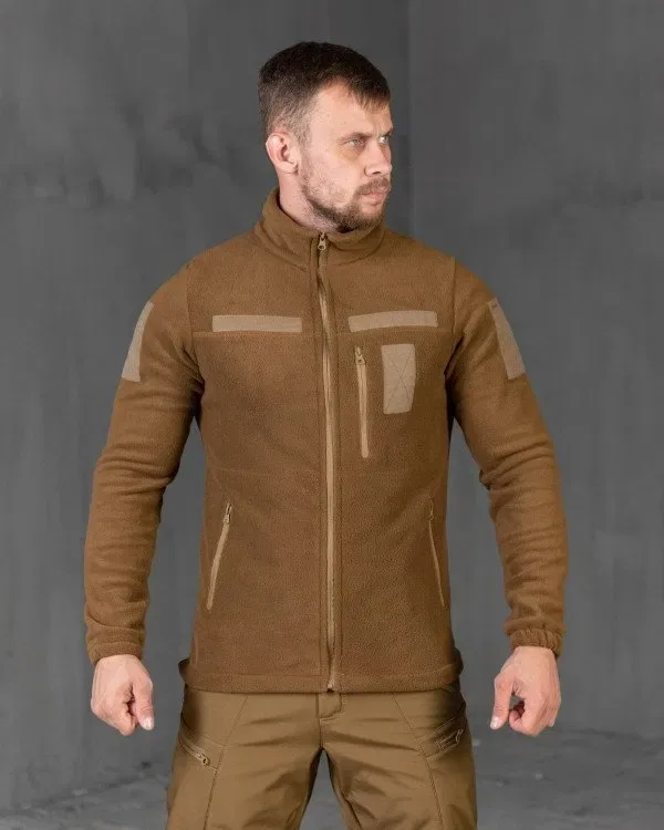 Тактичний костюм 3в1 beast of the field / комплект військової форми койот софтшел три речі у комплекті куртка + штани + флісова кофта для чоловіків — фото 6