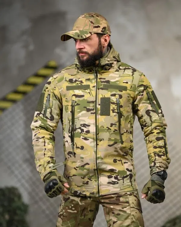 Тактичний костюм 5в1 STABITEX Мультикам | Тактичний комплект | Softshell | Фліс | Штани | Бейсболка | Ремінь | Рукавички | Військовий одяг Multicam — фото 4