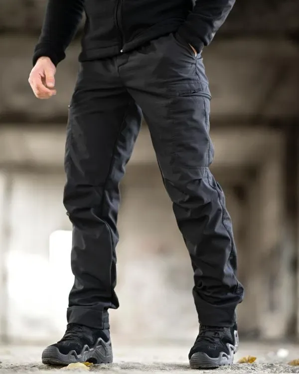 Тактичний костюм Softshell 5в1 LUNAR чорний / КІЛЬКА КОЛЬОРІВ У НАЯВНОСТІ / Комплект 5 в 1 Куртка + Штани + Фліска + Пояс + Баф чорний колір комплект — фото 4