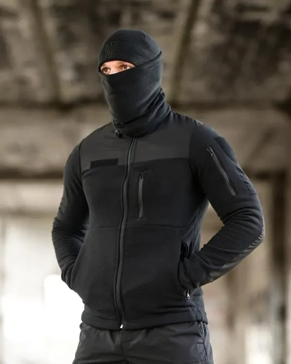 Тактичний костюм Softshell 5в1 LUNAR чорний / КІЛЬКА КОЛЬОРІВ У НАЯВНОСТІ / Комплект 5 в 1 Куртка + Штани + Фліска + Пояс + Баф чорний колір комплект — фото 5