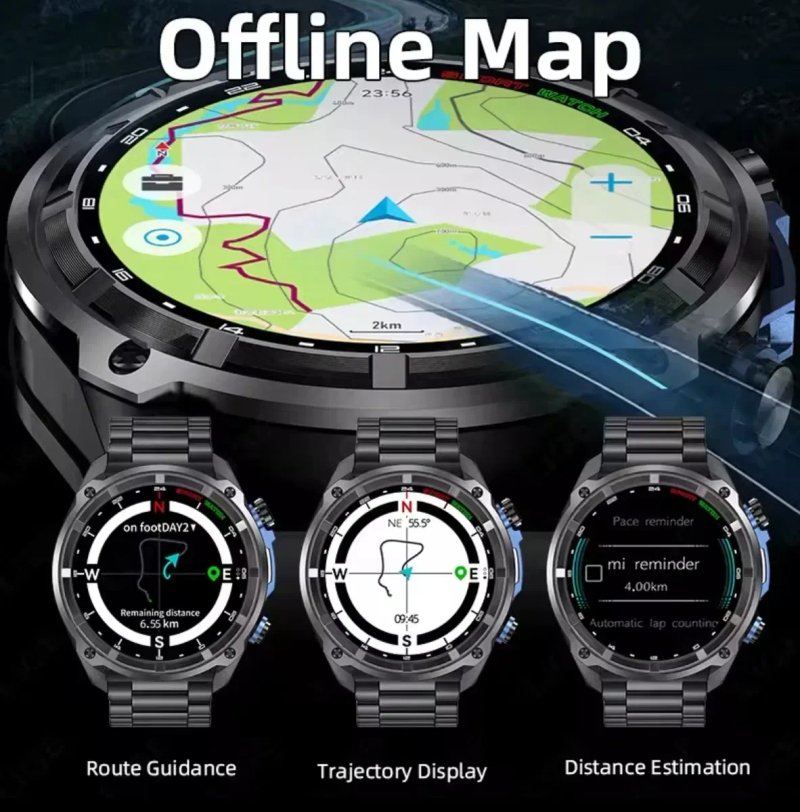 Тактичний смарт годинник TANK G1 Special Edition + пам'яті  4GB + Compass + GPS + OFFLINE Google Maps — фото 7