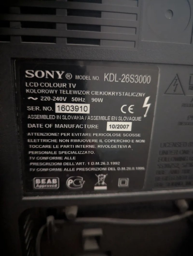 Телевизор Sony Bravia KDL-26S3000 — фото 3