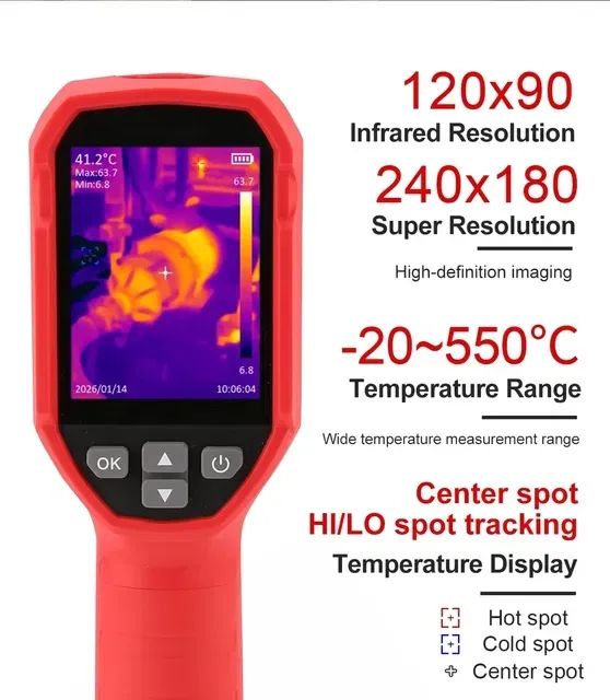 ‼️Тепловізійна камера Uni-T UTi120S+ Plus (до 550 °C) з роздільною здатністю 240x180‼️ — фото 7
