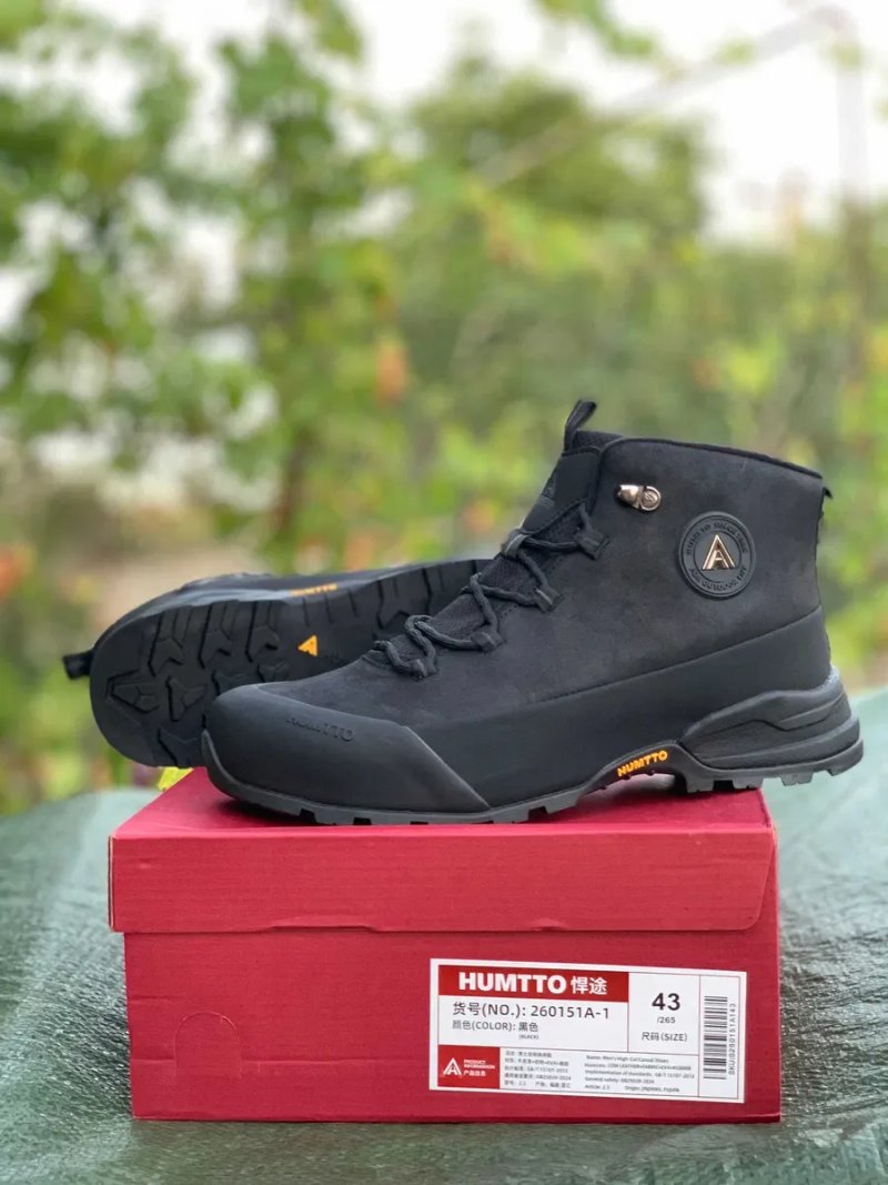 Термо черевики Humtto 260151A1 Black (41-46) — натуральний набук, теплі, осінь-зима | чоловіче взуття Хумто — фото 2