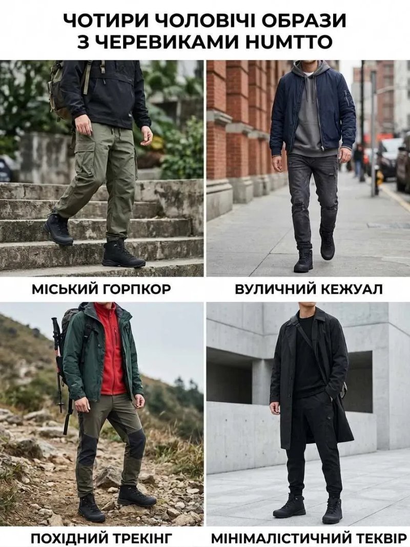 Термо черевики Humtto 260151A1 Black (41-46) — натуральний набук, теплі, осінь-зима | чоловіче взуття Хумто — фото 7