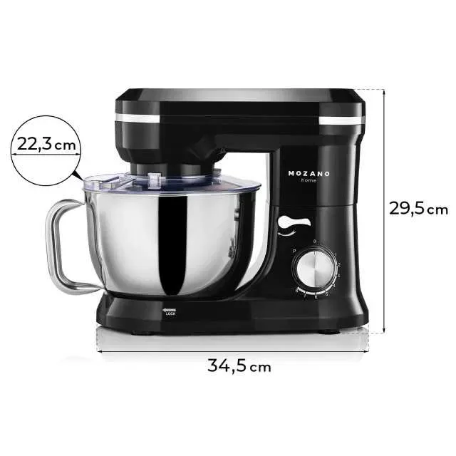 Тестомес миксер планетарный Mozano Compact Chef 1700 Вт Black — фото 5