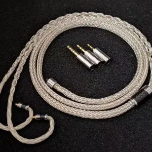 кабель чистое серебро 99.99% 4N 32 жил для shure fiio kz mmcx 2 pin 4.
