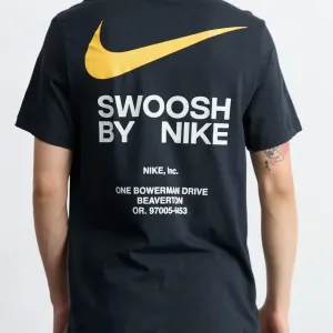 Мужскте футболки Nike Swoosh черная белая унисекс найк свуш