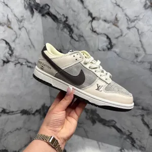 Nike SB Dunk Low x Louis Vuitton Grey Black кросівки найк сб данк луи виттон