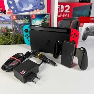 Консоль Nintendo Switch OLED Model HEG-001 64GB Blue Red Б/У портативна консоль Нінтендо свіч олед асортимент