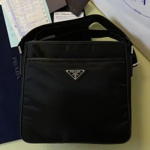 Prada Lampo Re-Nylon Messenger Bag Nero