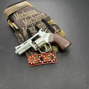 Іграшковий револьвер на пістонах Colt Cobra металевий, сріблястий (пугач)