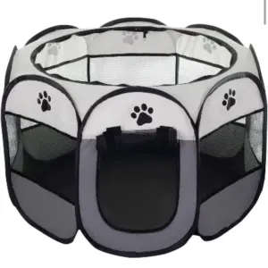 Манеж для тварин (котів, собак) Pet Style "Будиночок" Сірий 73х73х43 см
