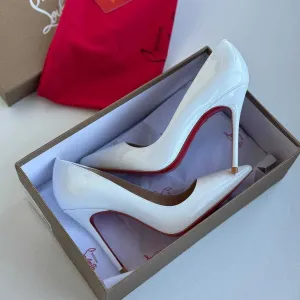 Белые туфли лодочки Louboutin So Kate 10 и 12 см білі туфлі човники