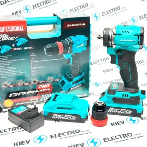 АКЦИЯ !! Шуруповерт Grand ДА-20/2 DFR BL BRUSHLESS (Съемный патрон)