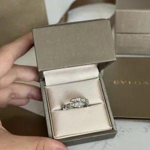 Каблучка Bvlgari біле золото позолота 18к serpenti повний комплект , кільце булгарі, кольцо булгари, 750 проба, 16,5-17 розмір, 6,5, 7 размер
