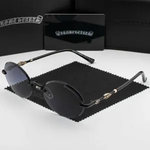 Сонцезахисні окуляри Chrome Hearts NEW 2026 | UV400 | безоправні | овальна лінза | футляр в комплекті | металева оправа