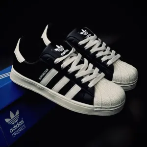Adidas SUPERSTAR / трендовая женская модель от адидас / черные кожаные суперстар / премиальное качество / adidas