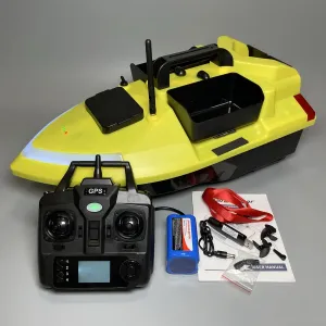 12000 mah Карповый кораблик Flytec V020 с GPS для рыбалки завоза прикормки Короповий кораблик для риболовлі Карповий завезення прикормочный жовтий