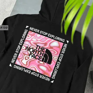Черное Худи THE NORTH FACE PinkBox  — TNF Розовый Квадрат Большой Принт — Толстовка ТНФ