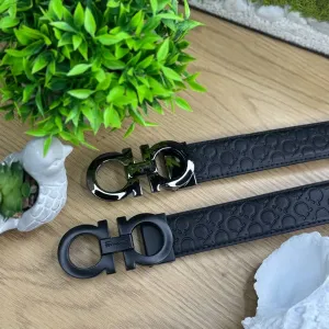 Ремінь шкіряний Salvatore Ferragamo чорний чоловічий пасок 105 см Феррагамо срібний | Ремень кожанный Сальвадор Феррагамо 110 см черный мужской