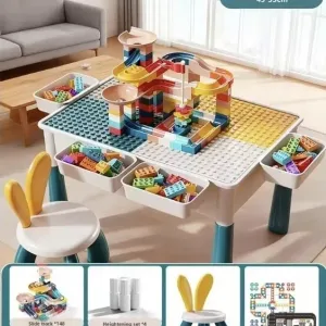 Столик лего+стілець, типу lego duplo, розвиваючий столик 150 елементів