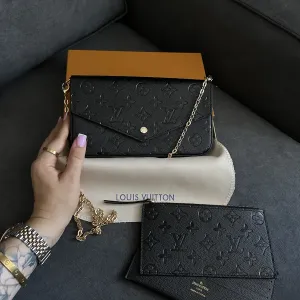 Сумка клатч шкіряна в стилі Louis Vuitton Pochette Felicie, луі вітон
