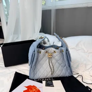 ‼️ХІТ‼️Chanel 25 Light Blue Denim Handbag / жіноча сумочка Шанель / женская джинсовая сумочка шанель