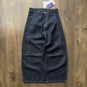 Широкі Джинси Raw Denim Jaded London Штани Джинсові Baggy Темно Сині Wide Leg Skater Y2K SK8 Racer Беггі Баггі Широкого крою Bootcut Буткат